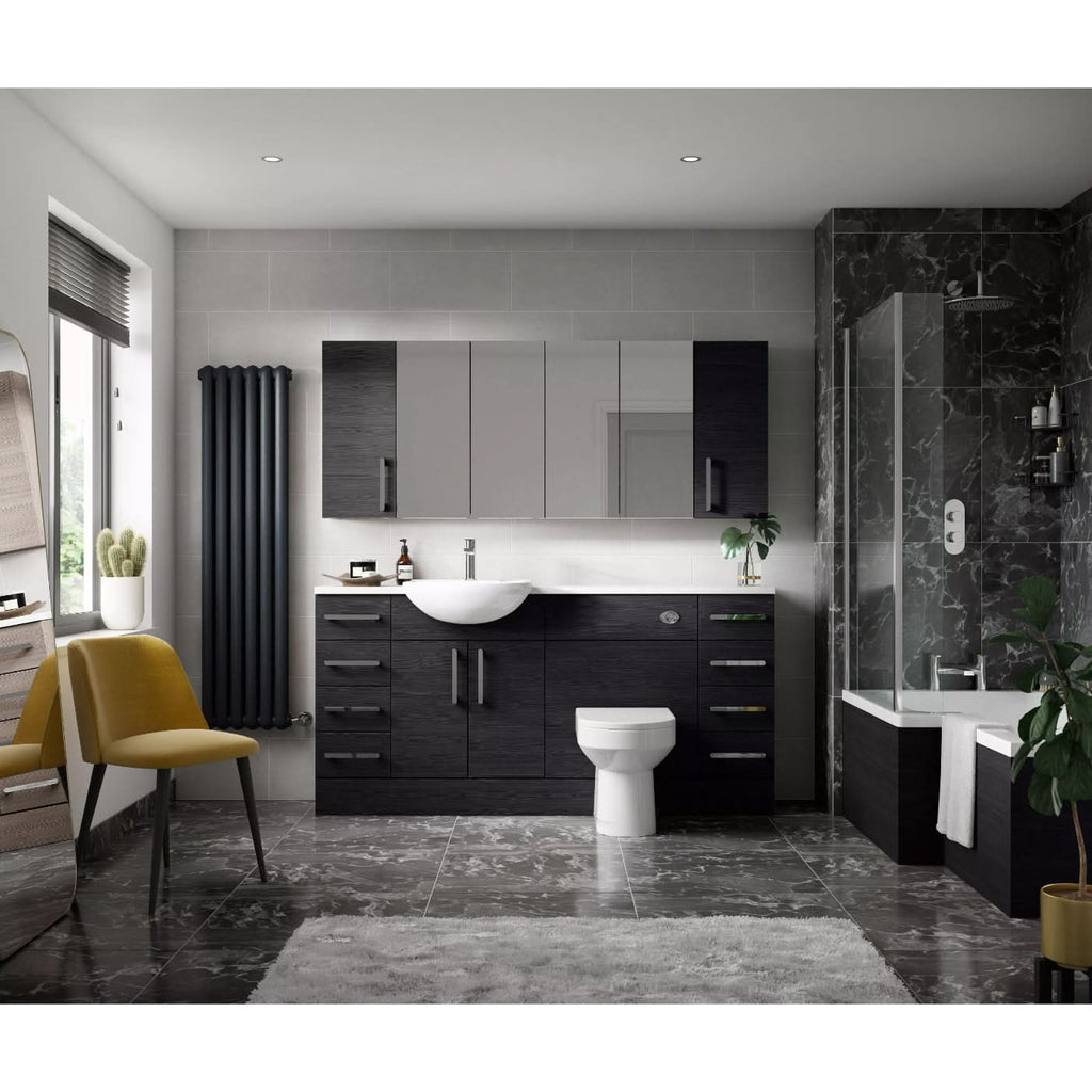 Linen Non Illuminated Mirror Cabinet 75/25 - 715mm x 600mm