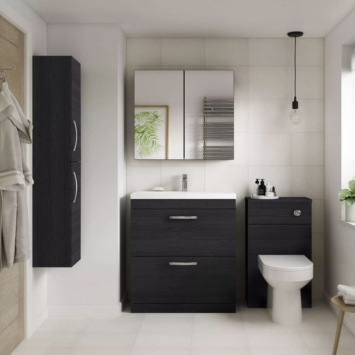 Linen Non Illuminated Mirror Cabinet