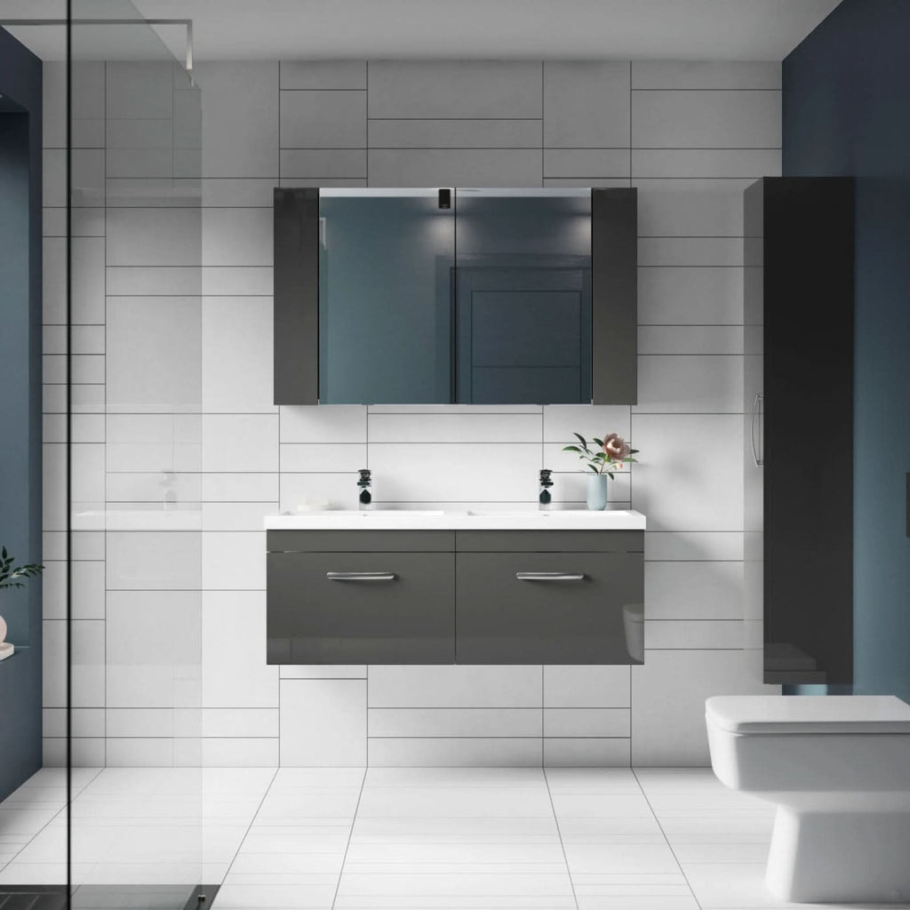 Linen Non Illuminated Mirror Cabinet 75/25 - 715mm x 600mm