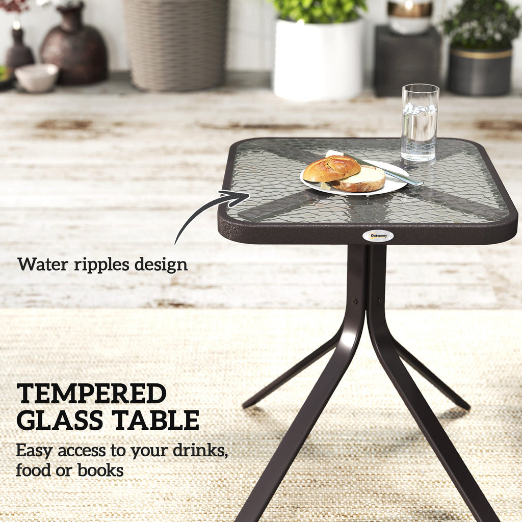 3 Piece Outdoor Glider Chair with Coffee Table Bistro Set, Gray