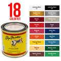 Basic 18 Color Enamel Kit, 1/4 Pint plus 6-Piece Master Pinstriping Brushes