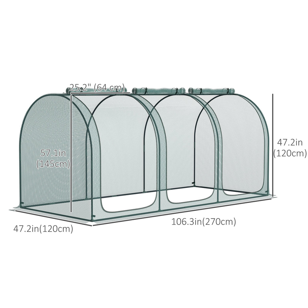 9' x 4' Crop Cage with 3 Zippered Doors & Stakes, Green