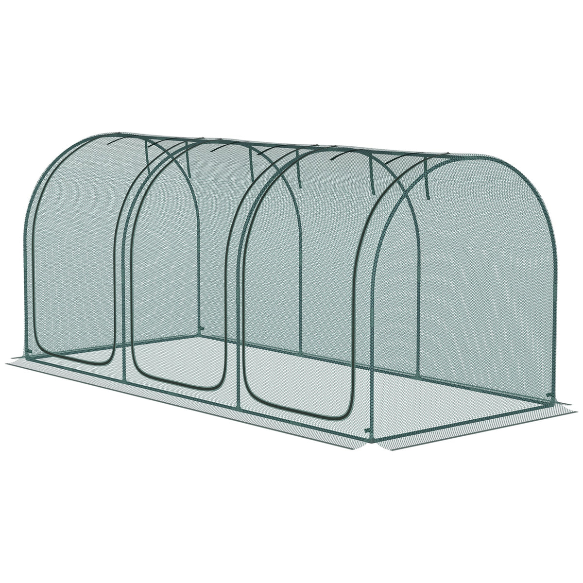 9' x 4' Crop Cage with 3 Zippered Doors & Stakes, Green