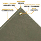 Olive Drab Canvas Tarp 8' x 12'