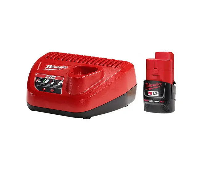 Open Box -  M12 12V Lithium-Ion Compact 2.0 Ah Battery Pack (2-Pack) Starter Kit with Charger