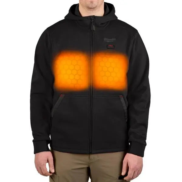 Open Box -  Men's Large M12 12-Volt Lithium-Ion Cordless Black Heated Jacket Hoodie Kit