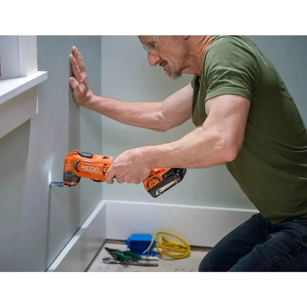 Open Box -  RIDGID 18V Cordless Oscillating Multi-Tool with 2.0 Ah Battery and Charger