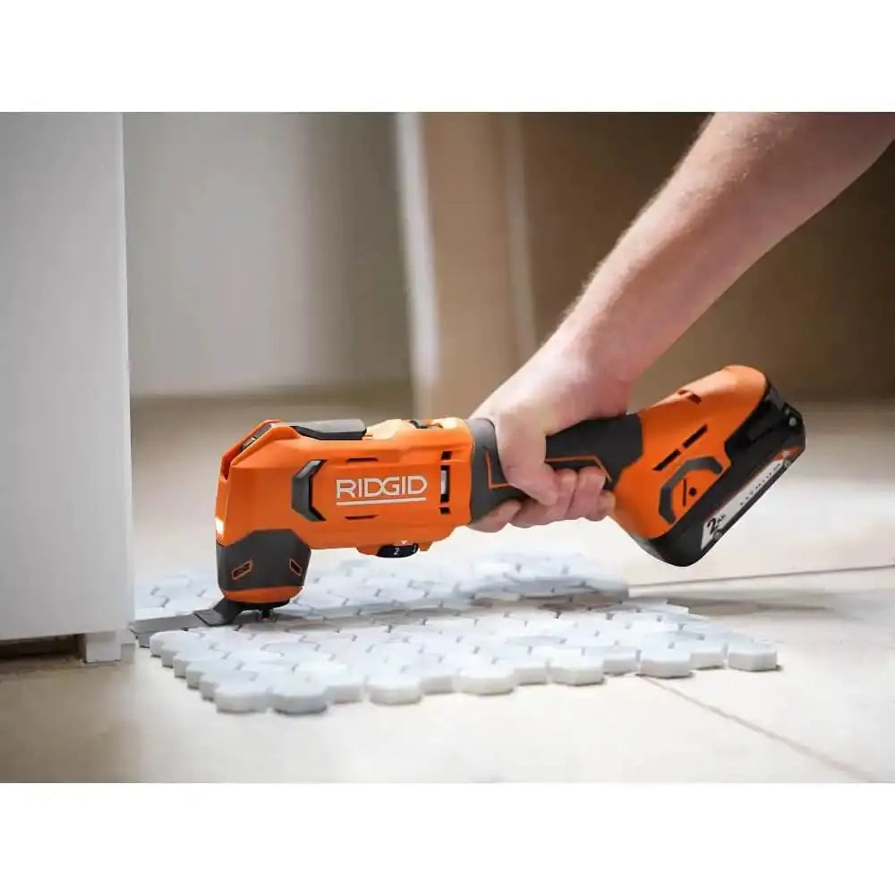 Open Box -  RIDGID 18V Cordless Oscillating Multi-Tool with 2.0 Ah Battery and Charger