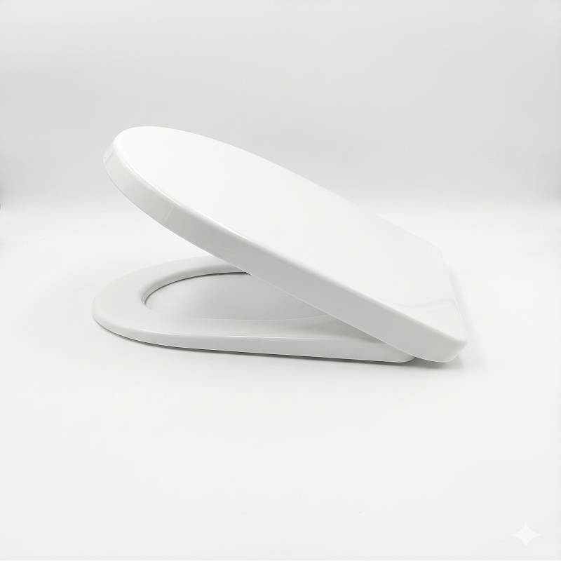 Paris Modern D Shaped Soft Close Toilet Seat - White