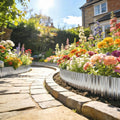 Outsunny Metal Garden Edging Border, 8 in x 21.3 ft Corrugated Heavy Duty Galvanised Steel Lawn Edging, Silver Tone - Wise Galleria