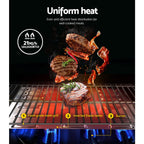 Grillz Portable Gas BBQ Grill 2 Burners with 2 Plates