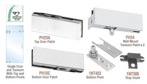 CRL North American Patch Door Kit for Use with Overhead Door Closer - Without Lock