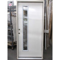 Surplus Smooth Fiberglass Door with Narrow Vertical Lite, Vapor Glass