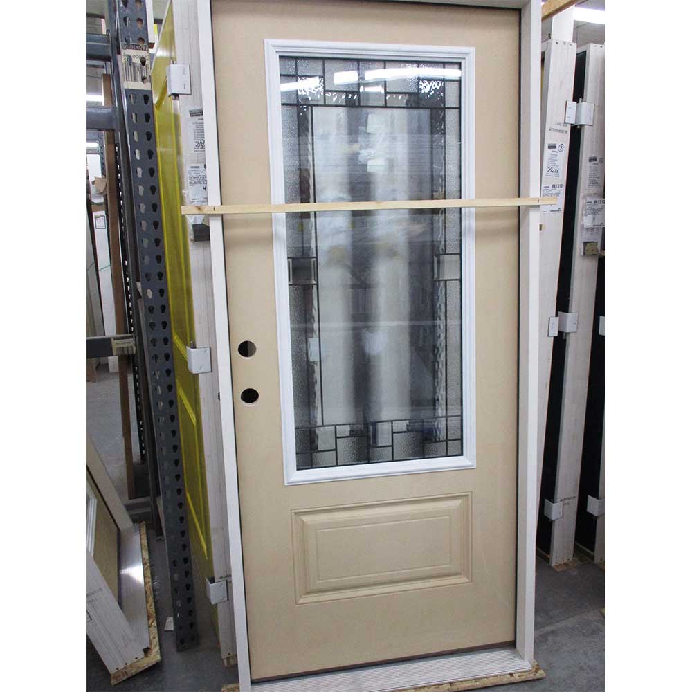 Surplus 3/4 Lite Fiberglass Textured Fir with Decorative Glass