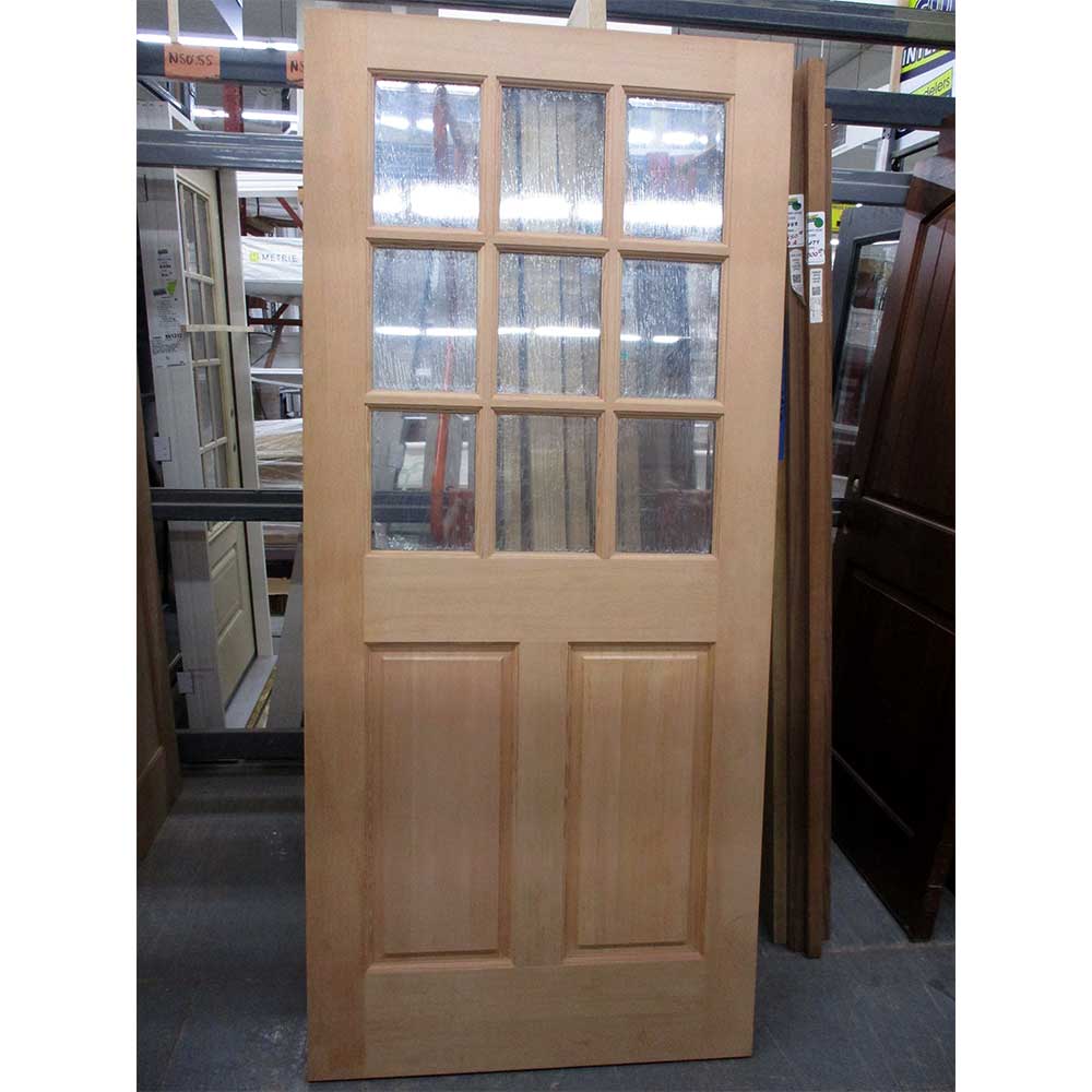 Surplus 1-3/4 Fir 9 Lite Clear Glass SLAB ONLY