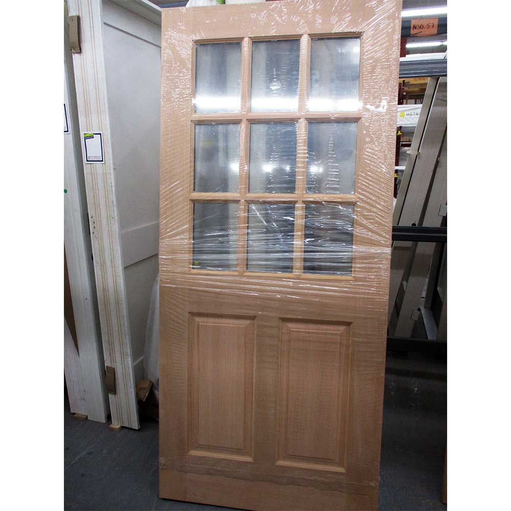 Surplus 1-3/4 Fir 9 Lite Clear Glass SLAB ONLY