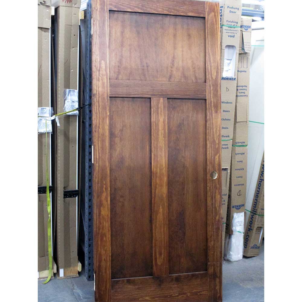 Surplus Pine Craftsman 1-3/4 3 Panel SLAB ONLY