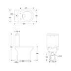 Palma Close Coupled Toilet with Cistern & Soft Close Seat - White