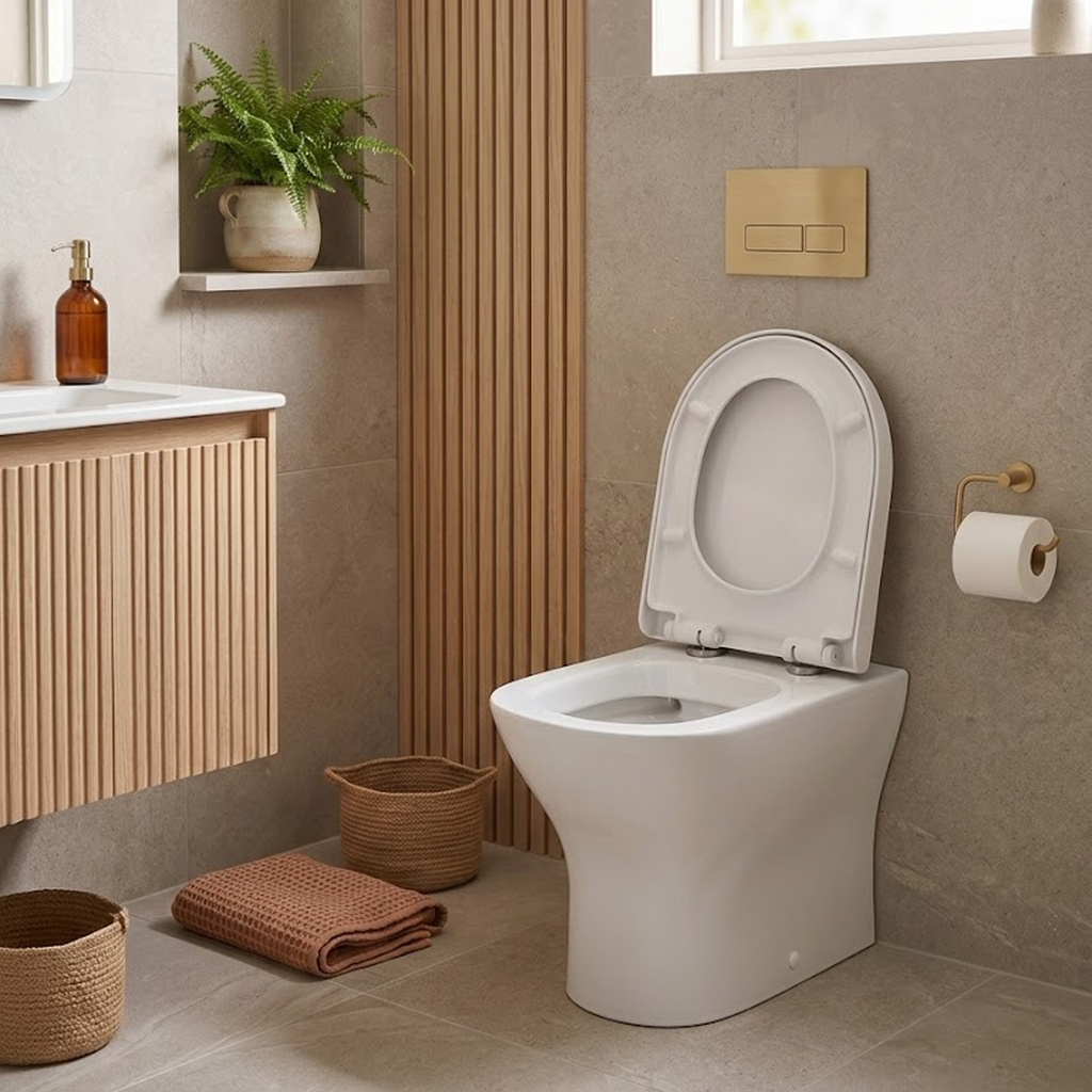 Palma Rimless Back to wall Toilet With Soft Close Seat - Whte