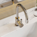 Meander Tec Single Lever Side Action Mono Basin Mixer Tap with Waste