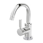 Meander Tec Side Action Mono Basin Mixer Tap with Push Button Waste - Chrome