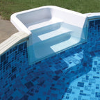 18' x 33' Oval 8" Premium Resin Frame Saltwater Friendly Semi Inground Silver Interlude Pool with In-Step & Package | 52" or 54"