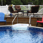 27' x 52" Round Lomart Semi Inground Whispering Wind III Pool with In-Step & Package