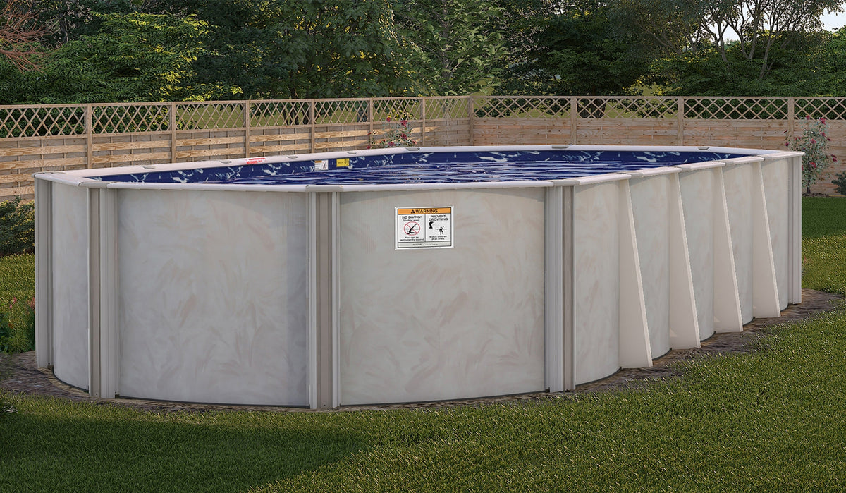 18' x 36' x 52" Oval Lomart Semi Inground Whispering Wind III Pool & Package