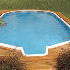 15' x 30' x 54" Oval Lomart Semi Inground Whispering Wind III Pool with In-Step & Package