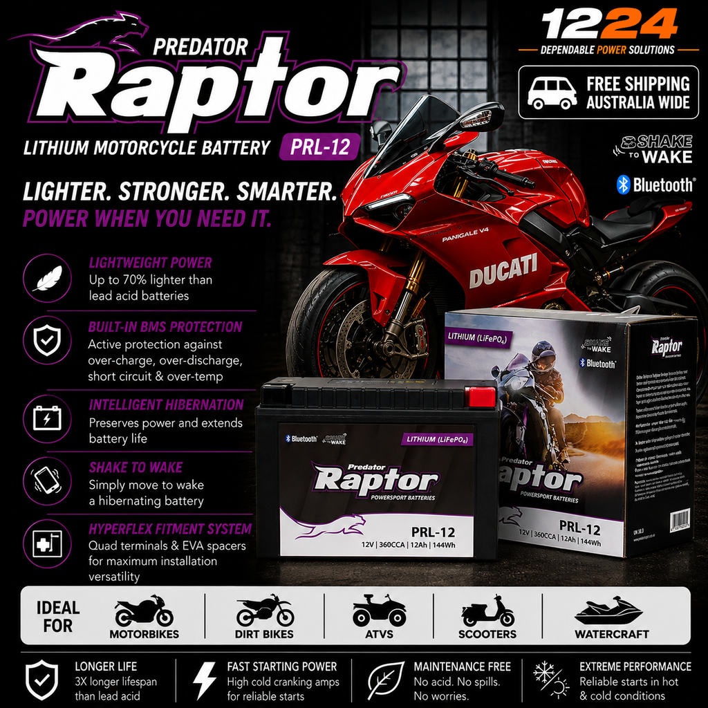 Predator Raptor PRL-12 Lithium (LiFePO4) Motorcycle & Powersport Battery
