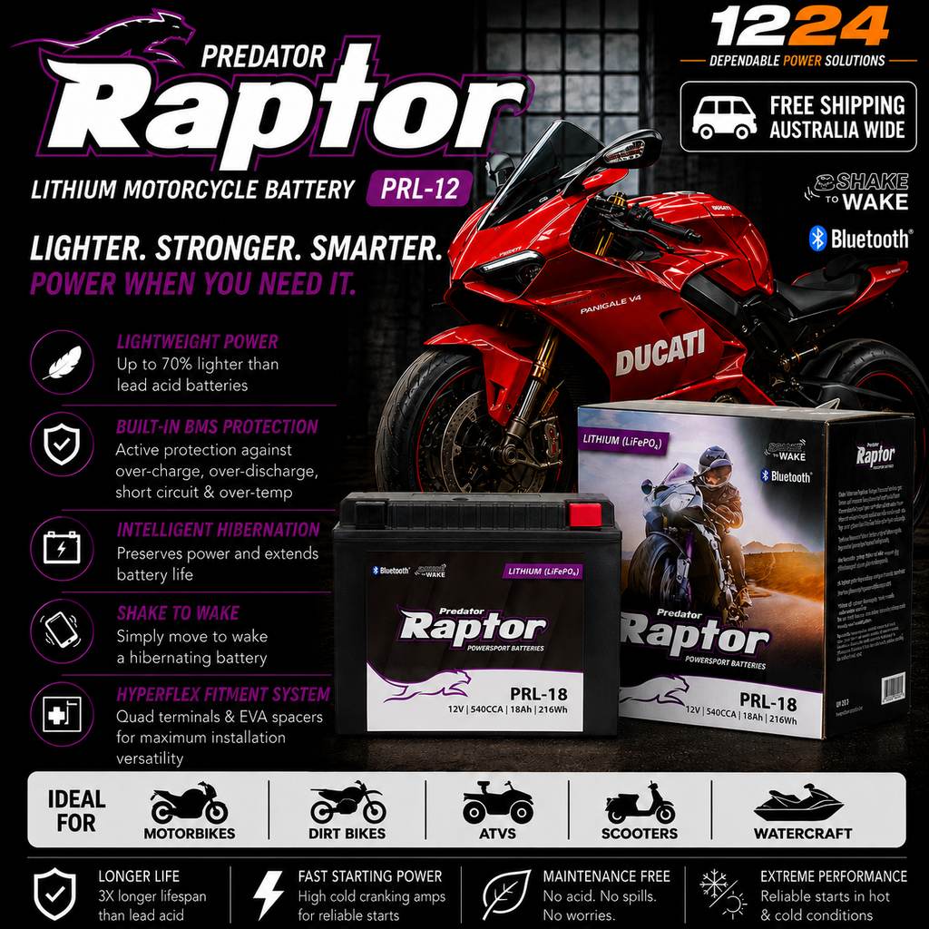Predator Raptor PRL-18 Lithium (LiFePO4) Motorcycle & Powersport Battery