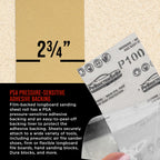 Premium 100 Grit PSA Gold Longboard Sandpaper, 2-3/4" Wide Continuous 12 Yard Roll - Self Adhesive Stickyback
