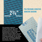80 Grit PSA Rhombus Diamond Shape Blue Longboard Sandpaper, 2-3/4" Wide Continuous 12 Yard Roll - Self Adhesive Stickyback