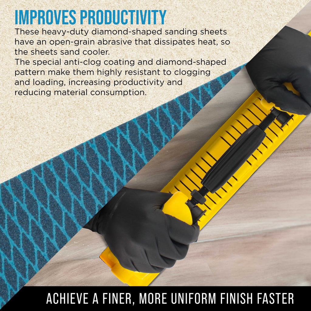 180 Grit PSA Rhombus Diamond Shape Blue Longboard Sandpaper, 2-3/4" Wide Continuous 12 Yard Roll - Self Adhesive Stickyback