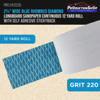 220 Grit PSA Rhombus Diamond Shape Blue Longboard Sandpaper, 2-3/4" Wide Continuous 12 Yard Roll - Self Adhesive Stickyback