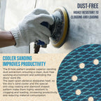 Premium 80 Grit 5" Rhombus Diamond Shape Blue Sanding Discs, 8-Hole, Box of 50 - Hook & Loop Anti-Clogging J-Cloth Dustless Sandpaper for Random Orbital Sanders
