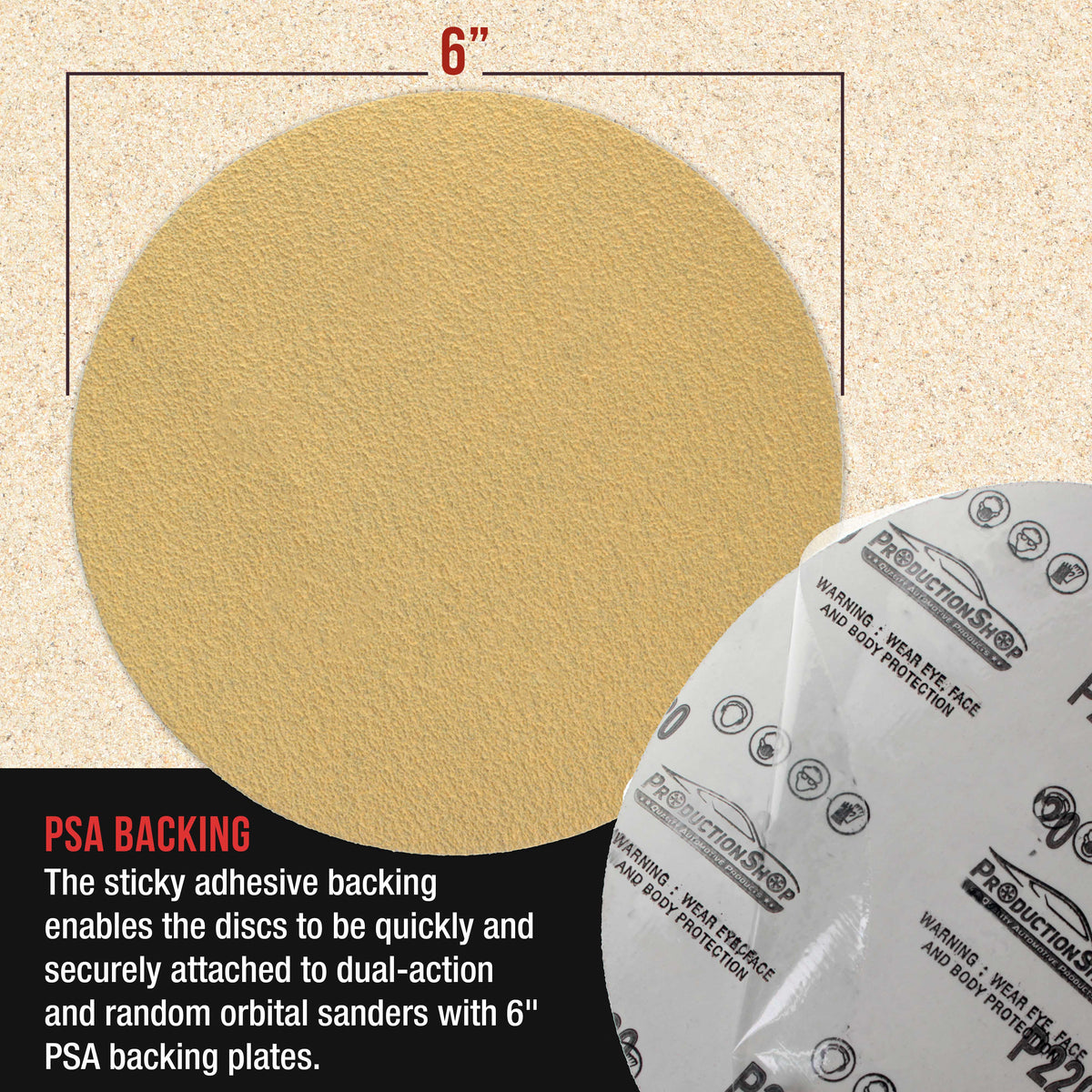 Premium 6" PSA Gold Sanding Discs, 100 Disc Variety Pack, Grits 60, 80, 100, 120, 150, 180, 220, 320, 400, 600 - Self Adhesive Stickyback Sandpaper, DA & Random Orbital Sanders