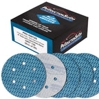 Premium 120 Grit 6" Rhombus Diamond Shape Blue Sanding Discs, 6-Hole, Box of 50 - Hook & Loop Anti-Clogging J-Cloth Dustless Sandpaper for Random Orbital Sanders