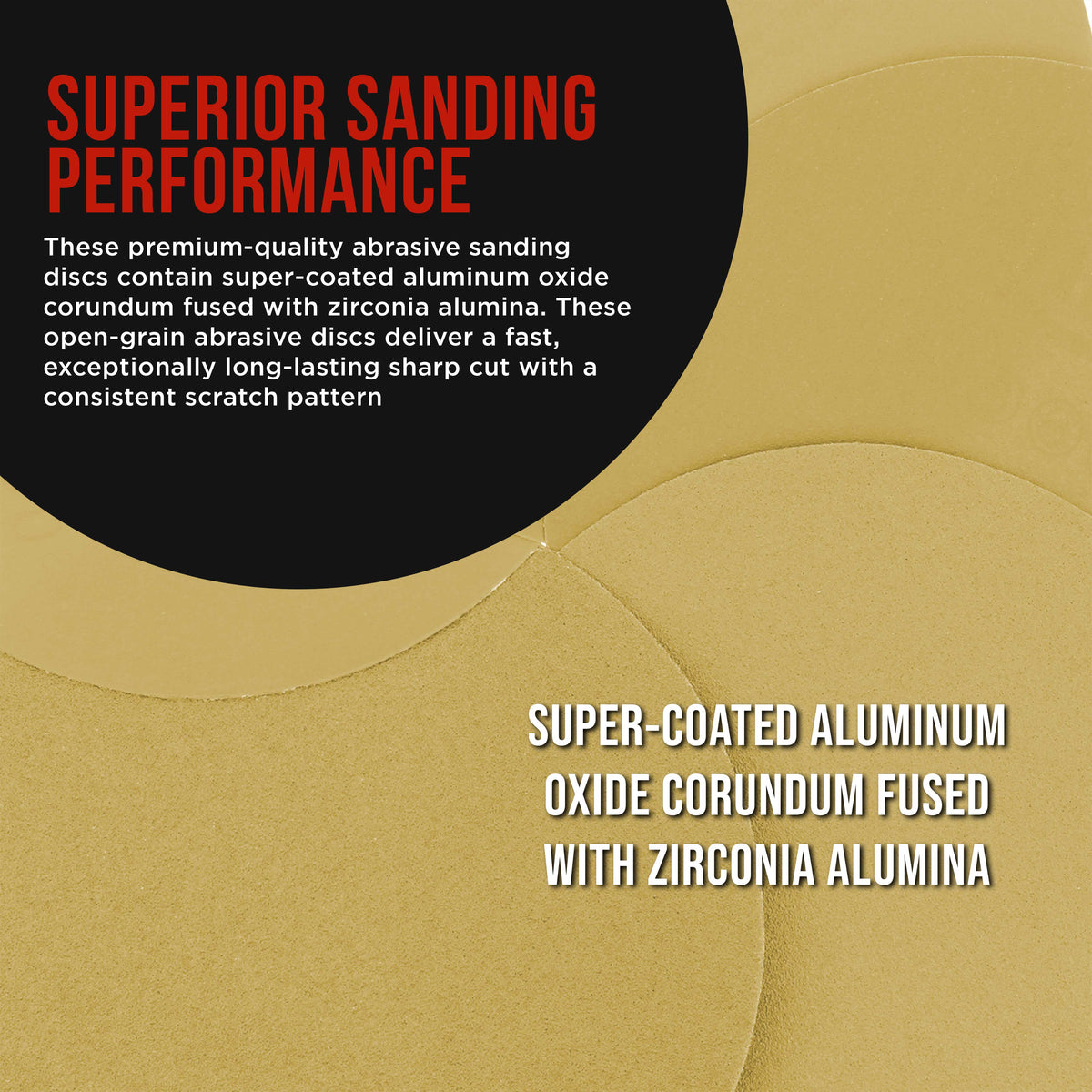 Premium 80 Grit 6" Gold Sanding Discs, Box of 100 - Hook & Loop Backing Abrasive Sandpaper for DA & Random Orbital Sanders