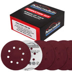 Premium 5" Red 8-Hole Pattern 400 Grit Sanding Discs, Box of 50 - Dustless Hook & Loop Backing Sandpaper for Random Orbital Sanders, Extra-Fine-Cut Abrasive
