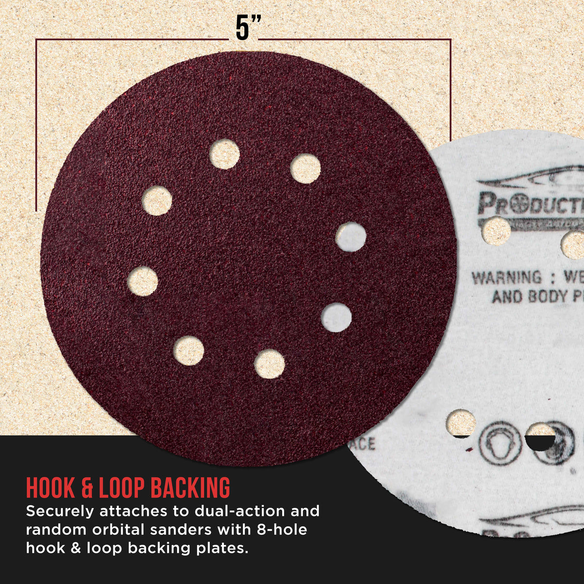 5" Red 8-Hole Pattern Sanding Discs, 100 Disc Variety Pack, Grits 40, 60, 80, 100, 150, 180, 220, 320, 400, 600, 800 - Hook & Loop Sandpaper for Random Orbital Sanders