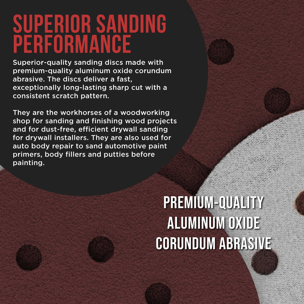 5" Red 8-Hole Pattern Sanding Discs, 160 Disc Variety Pack, Grits 40, 60, 80, 100, 120, 150, 180, 220, 320, 400, 600, 800 - Hook & Loop Sandpaper, Random Orbital Sanders