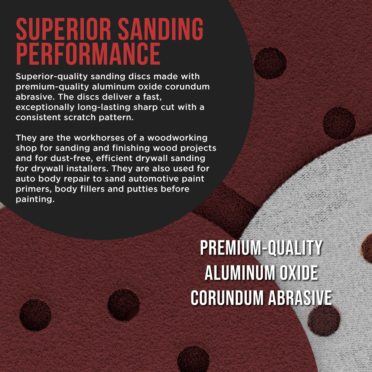 5" Red 8-Hole Pattern Sanding Discs, 50 Disc Variety Pack, Grits 80, 100, 120, 150, 180, 220, 320, 400, 600, 800 - Hook & Loop Sandpaper for Random Orbital Sanders