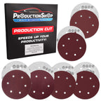 Premium 9" Red 6-Hole Pattern Sanding Discs, 30 Disc Variety Pack, Grits 60, 80, 120, 150, 180, 220 - Dustless Hook & Loop Backing Sandpaper for Drywall Power Sander