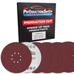 Premium 9" Red 8-Hole Pattern 220 Grit Sanding Discs, Box of 20 - Dustless Hook & Loop Backing Sandpaper for Drywall Power Sanders, Fine-Cut Abrasive