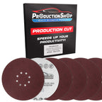 Premium 9" Red 8-Hole Pattern 60 Grit Sanding Discs, Box of 20 - Dustless Hook & Loop Backing Sandpaper for Drywall Power Sanders, Coarse-Cut Abrasive