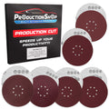 Premium 9" Red 8-Hole Pattern Sanding Discs, 30 Disc Variety Pack, Grits 60, 80, 120, 150, 180, 220 - Dustless Hook & Loop Backing Sandpaper for Drywall Power Sander