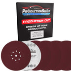 Premium 9" Red 9-Hole Pattern 150 Grit Sanding Discs, Box of 20 - Dustless Hook & Loop Backing Sandpaper for Drywall Power Sanders, Medium-Cut Abrasive