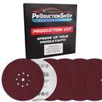 Premium 9" Red 9-Hole Pattern 180 Grit Sanding Discs, Box of 20 - Dustless Hook & Loop Backing Sandpaper for Drywall Power Sanders, Medium-Cut Abrasive