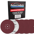 Premium 9" Red 9-Hole Pattern 220 Grit Sanding Discs, Box of 20 - Dustless Hook & Loop Backing Sandpaper for Drywall Power Sanders, Fine-Cut Abrasive